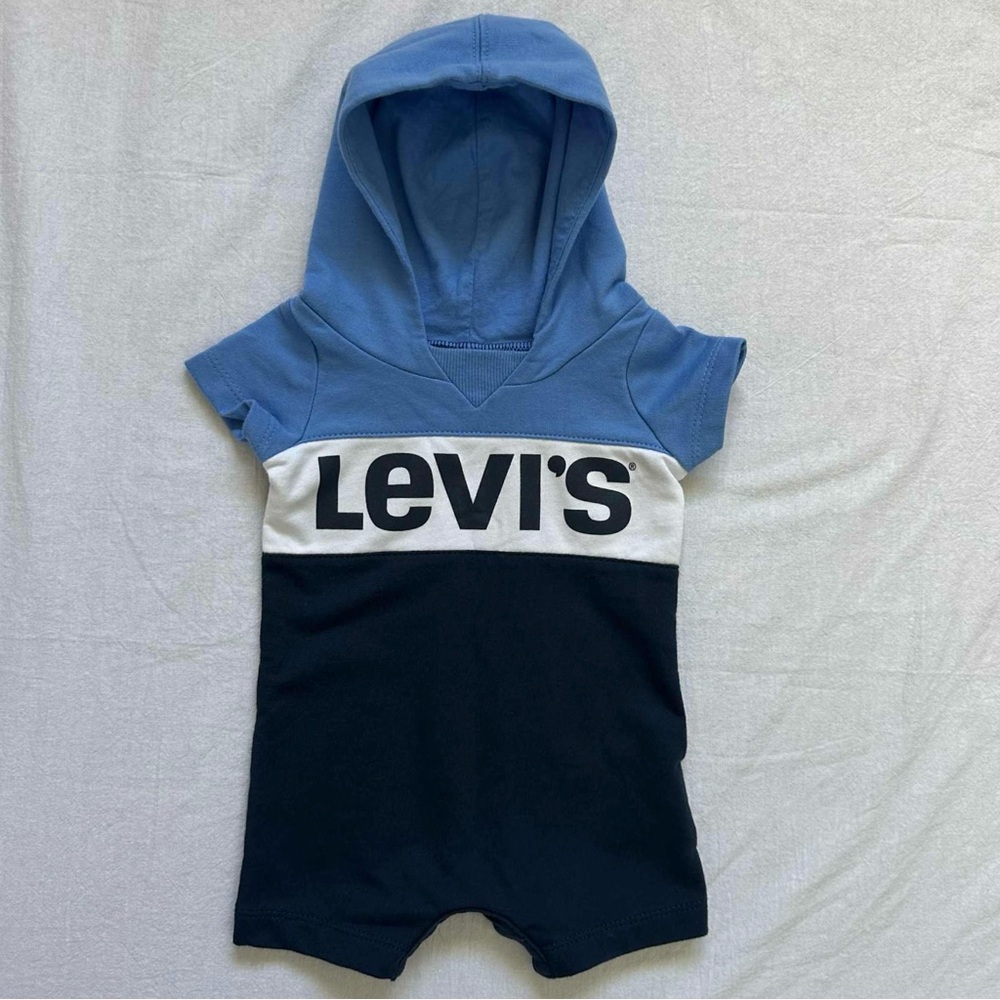 Levi's Baby-Boys Short Sleeve Hooded Coverall 3M